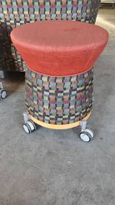 lot 6112 image: 17in x 20in Fabric Rolling Stool