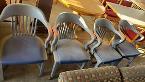 lot 6121 image: (4) Rolling Wood Chairs