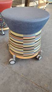 lot 6124 image: 17in x 20in Fabric Rolling Stool