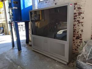 lot 6157 image: JVC 65Inch Screen I Art Pro Model Av-65WP55 On Casters