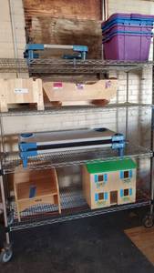 lot 6159 image: Kid Bundle, Dollhouse, Doll Bed, Cots and More