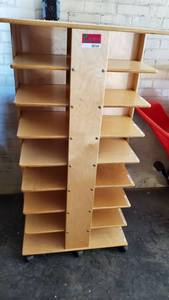 lot 6164 image: Wood Storage Case On Wheels