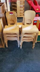 lot 6179 image: (8) Wood Kids Chairs