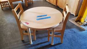 lot 6183 image: 30in Wood Kids Table With 2 Chairs