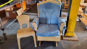 lot 6188 image: Wood Glider With Wood Chair