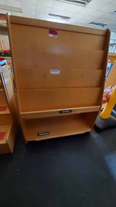 lot 6194 image: Wood Bookcase On Wheels