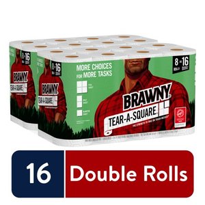 lot 61109 image: Brawny Tear-A-Square Paper Towels, 16 Double Rolls