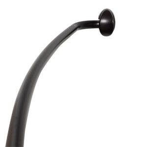 lot 61118 image: Zenna Home NeverRust Aluminum Curved Shower Curtain Rod, 44 to 72 Inches, Bronze