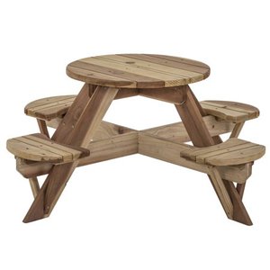 lot 61124 image: Jack & June Circular Redwood Picnic Table