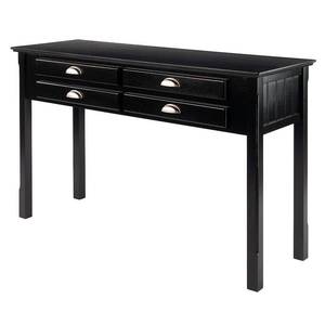 lot 61149 image: Timber HallConsole Table, Drawers - Black - Winsome