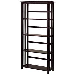 lot 61153 image: Casual Home Mission Style 5-Shelf Bookcase, WHITE
