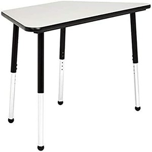 lot 61158 image: Amazonbasics 24 X 48 Inch Trapezoid School Activity Kids Table, Ball Glide Legs,