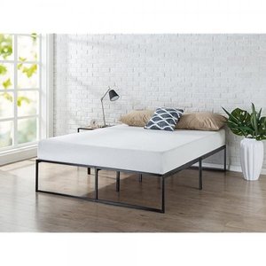 lot 61162 image: Zinus Lorelai 14 Inch Metal Platform Bed Frame  Steel Slat Support  No Box Spring Needed  Underbed Storage Space  Easy Assembly, Queen