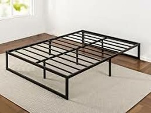 lot 61165 image: Zinus Lorelai 14 Inch Metal Platform Bed Frame  Steel Slat Support  No Box Spring Needed  Underbed Storage Space  Easy Assembly, Full