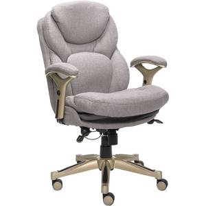 lot 61167 image: Serta Ergonomic Executive Office Chair Motion Technology Adjustable Mid Back Design with Lumbar Support, Light Gray Fabric