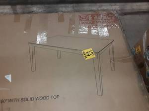 lot 61171 image: East West Furniture Dining Room Table- Oak Finish Small Rectangular Table and Frame