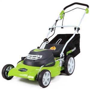 lot 61236 image: Greenworks 20-Inch 3-in-1 12 Amp Electric Corded Lawn Mower 25022