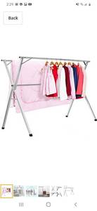 lot 61244 image: Stainless Steel Laundry Drying Rack Heavy Duty Collapsible Folding Clothes Dr...