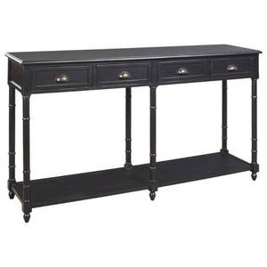 lot 61250 image: Signature Design by Ashley - Eirdale Console Sofa Table - Vintage Casual - Black (POSSIBLY MISSING SOME HARDWARE)