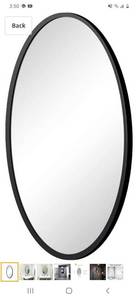 lot 61252 image: KAASUN Oval Wall Mirror with Coating Steel Frame 24 x 36 Inch Wall Mounted Bathroom Mirror Rusty-Free for Home Decorative Living Room Washroom Entryway Hanging