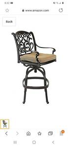 lot 61260 image: K&B PATIO LD1238-7 Mandalay Bar Chair, Antique Bronze (MISSING CUSHIONS AND POSSIBLE HARDWARE)