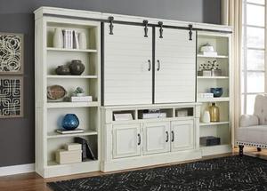 lot 61262 image: Signature Design by Ashley Blinton Bridge And Sliding Doors, White (SEE DESCRIPTION)