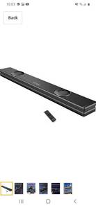 lot 61273 image: Sound Bar, Sound Bar with Dual Built-in Subwoofer, 38 Inch 2.1 Sound Bar for TV, 90W Wired & Wireless Bluetooth 5.0, HDMIOpticalAuxUSB, Wall Mountable, Surround Sound System for Home Theater