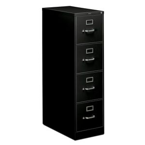 lot 61288 image: HON 4-Drawer Letter File - Full-Suspension Filing Cabinet, 26-12-Inch Black (310 Series - Model 314PP)