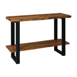 lot 61302 image: Signature Design by Ashley - Brosward Console Table w Fixed Shelf, Brown WoodBlack