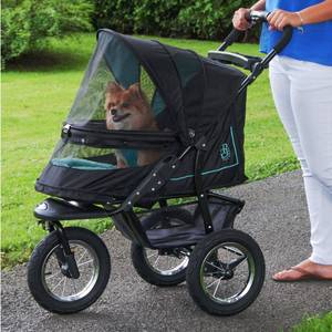 lot 61307 image: Pet Gear PG8450NVS Zipperless Entry, Easy One-Hand Fold, Air Tires NV Pet Stroller, Large, Sky Line