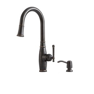 lot 2563 image: Giagni Vivace Vintage Bronze 1-Handle Pull-Down Kitchen Faucet