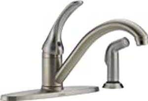 lot 2566 image: Delta 400-SS-DST-L Classic Single Handle Kitchen Faucet with Spray