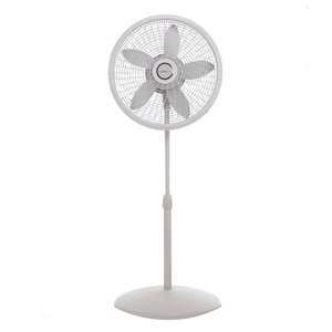 lot 2589 image: Lasko 18in Stand 3-Speed Fan with Cyclone Grill, Model #S18902, Gray