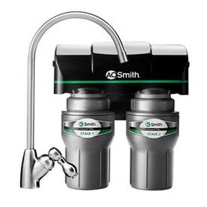 lot 2607 image: A.O. Smith Clean Water Filter- 2-Stage Brushed Nickel Faucet