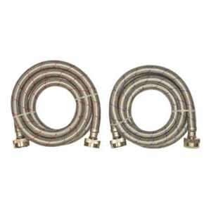 lot 2637 image: EASTMAN 2-Pack 6-ft 1500-PSI Stainless Steel Washing Machine Connectors