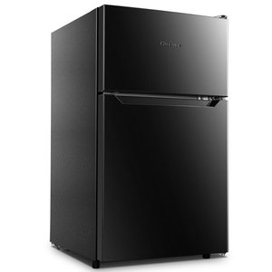 lot 7804 image: Hisense 3.2 Cu Ft Two Door Mini Fridge with Freezer RT32D6ABE, Black