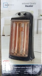 lot 7814 image: Mainstays Quartz Electric Tower Space Heater, Indoor, Black, HQ-2000B