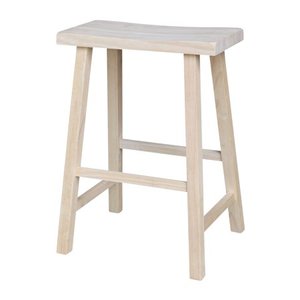 lot 7846 image: Saddle Seat 24 Stool - Unfinished - International Concepts