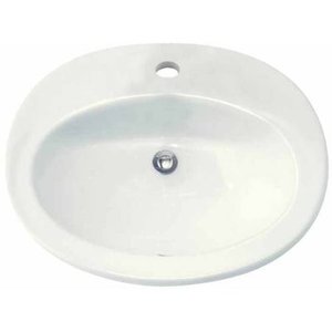 lot 7868 image: American Standard 0478.001.020 Piazza Vitreous China Countertop Sink with Single Hole Faucet Drilling, White