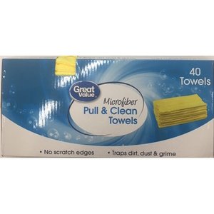 lot 7911 image: Great Value Microfiber Pull & Clean Towels, 40 count