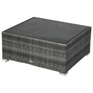 lot 7927 image: Outsunny Wicker Grey Patio Table