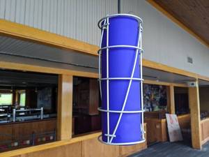 lot 7005 image: (3) Blue Light Fixtures