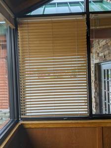 lot 7056 image: (2) Wooden Blinds, Missing Wands, First Come First Served