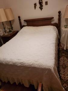 lot 1130 image: Full Size Basset Bedframe - Mattress & Box Included