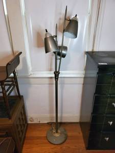 lot 1151 image: MCM Chrome Colored 3 Bulb Floor Lamp
