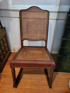 lot 1152 image: Antique Cane Back Rocking Chair