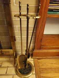 lot 2135 image: Fire Place Accessories with Stand