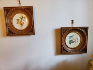lot 6250 image: Lot of 2 Small Wall Dexor Pieces. Fruit Prints