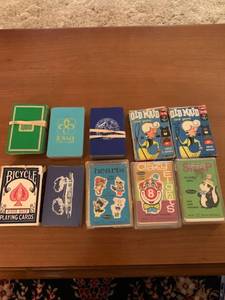 lot 6256 image: 10 Decks of Playing CardsCard Games Location Mantel