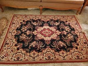 lot 6260 image: Red and Black Victorian Style Area Rug